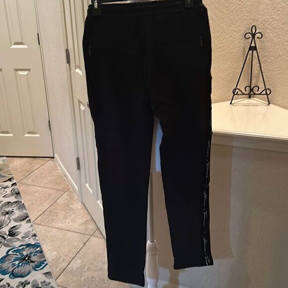 Homme + Femme Unisex M Signature Track Pants Black 100% Cotton Sweatpants New - Picture 7 of 14